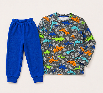 PIJAMA SOFT 2 PEÇAS PETTENATI FOFOTINHOS KIDS - DINOSSAUROS NEON - MENINO