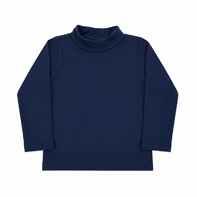 CAMISETA TÉRMICA GOLA ALTA MANGA LONGA COMFORT FOFOTINHOS - AZUL MARINHO - UNISSEX