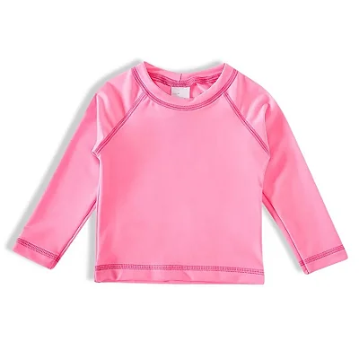 CAMISETA MODA PRAIA TIP TOP - ROSA FLUOR - PROTEÇÃO +50UV - MENINA