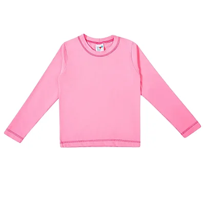 CAMISETA MODA PRAIA TIP TOP KIDS - ROSA FLUOR - PROTEÇÃO +50UV - MENINA