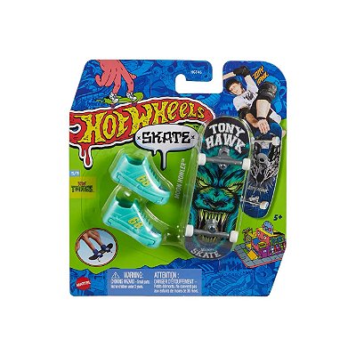 MINI SKATE DE DEDO - TÊNIS VERDE E AMARELO -  HOT WHEELS