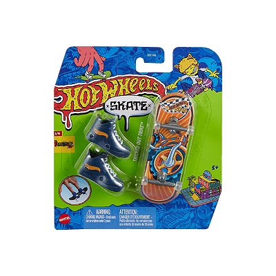 MINI SKATE DE DEDO HOT WHEELS - TÊNIS AZUL MARINHO E AMARELO - MENINO