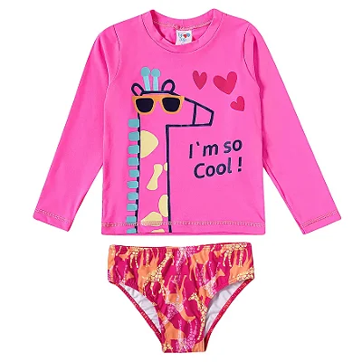 MODA PRAIA 2 PEÇAS TIP TOP TODDLER - GIRAFA - PROTEÇÃO UV50+ - MENINA