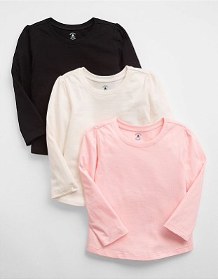 KIT 3 CAMISETAS MANGA LONGA GAP  - MENINA