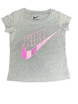 CAMISETA MANGA CURTA NIKE - LOGO ROSA - MENINA