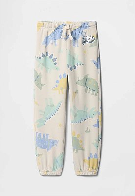 CALÇA MOLETOM FLANELADO GAP - DINO CREME - MENINO