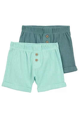 KIT 2 BERMUDAS CARTER'S - VERDE ÁGUA E VERDE ESCURO - MENINO