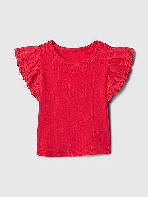 CAMISETA MANGA CURTA GAP - VERMELHO - MENINA