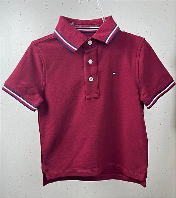 CAMISETA MANGA CURTA POLO TOMMY HILFIGER - MARSALA - MENINO