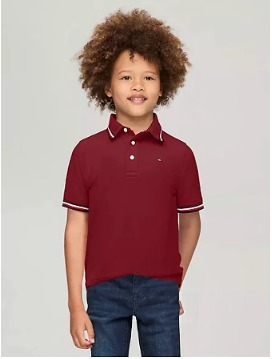 CAMISETA MANGA CURTA POLO TOMMY HILFIGER - MARSALA - MENINO
