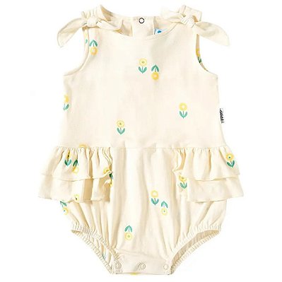 MACACÃO ROMPER TIP TOP BABY  - FLORZINHA AMARELA - MENINA