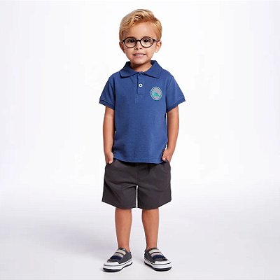 CONJUNTO VERÃO 2 PEÇAS TIP TOP KIDS - DINO AZUL - MENINO
