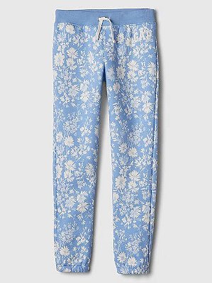 CALÇA MOLETOM GAP - FLORAL AZUL - MENINA