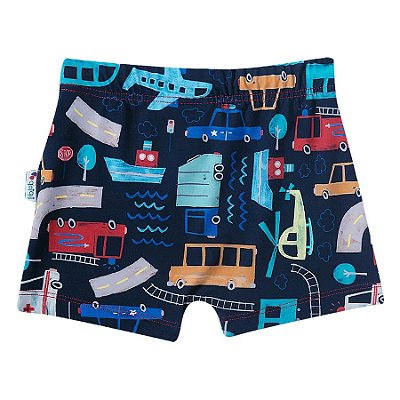 SUNGA MODA PRAIA TIP TOP KIDS -  CARROS - PROTEÇÃO UV50+  - MENINO