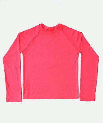 CAMISETA MODA PRAIA TIP TOP - ROSA NEON - PROTEÇÃO +50UV - MENINA