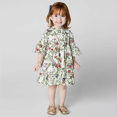 VESTIDO GREEN FLORAL TODDLER - ENCANTO VERDE - MENINA