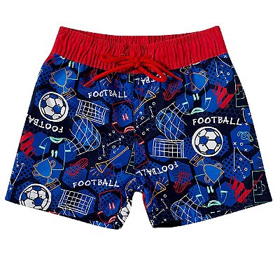 BERMUDA MODA PRAIA TIP TOP TODDLER -  FOOTBALL- PROTEÇÃO UV50+  - MENINO