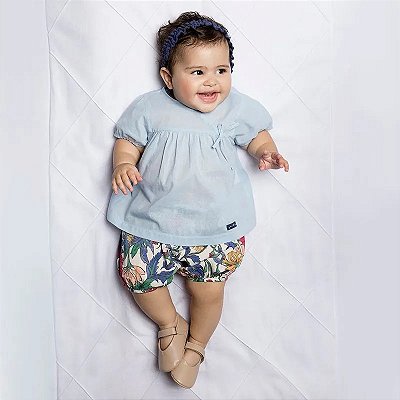 CONJUNTO VERÃO 2 PEÇAS GREEN - FLORAL - MENINA