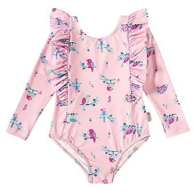 MODA PRAIA MAIÔ TIP TOP TODDLER - PASSARINHO - PROTEÇÃO UV50+ - MENINA