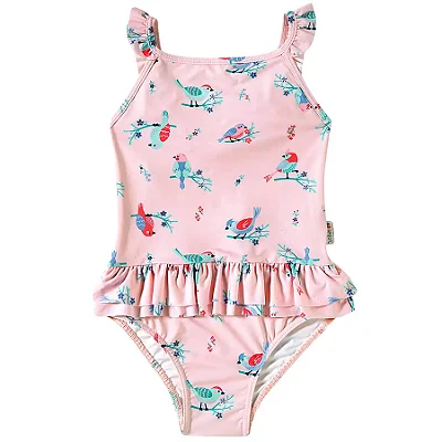MODA PRAIA MAIÔ TIP TOP TODDLER- PASSARINHO - PROTEÇÃO UV50+ - MENINA