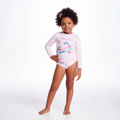 MODA PRAIA TIP TOP KIDS - PASSARINHO- PROTEÇÃO UV50+ - MENINA