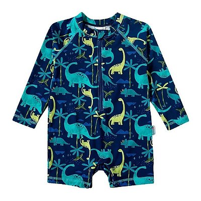 MODA PRAIA TIP TOP TODDLER - DINO AZUL - PROTEÇÃO UV50+ - MENINO