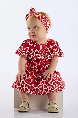 VESTIDO UP BABY - CORAÇÃO - MENINA