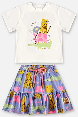 CONJUNTO VERÃO 2 PEÇAS UP BABY KIDS - GATINHO - MENINA