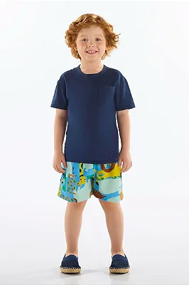 CONJUNTO VERÃO 2 PEÇAS UP BABY - ZOO - MENINO