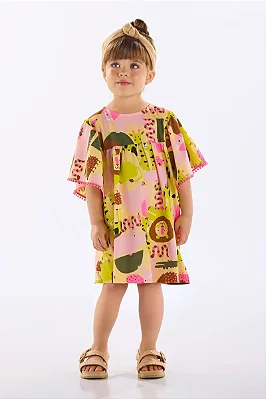 VESTIDO UP BABY - ZOO ROSA  - MENINA