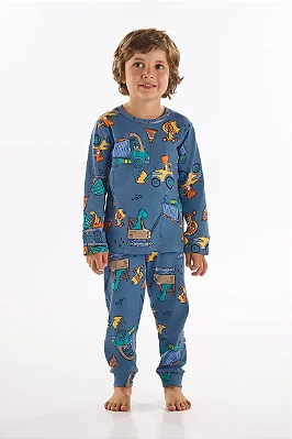PIJAMA 2 PEÇAS UP BABY KIDS -DINO CONSTRUÇÃO - MENINO