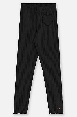CALÇA LEGGING CANELADA UP BABY KIDS - PRETA - MENINA