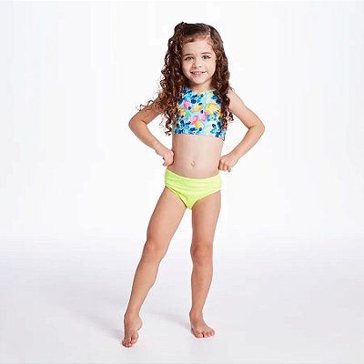 MODA PRAIA TIP TOP CONJUNTO TODDLER- CAJU - PROTEÇÃO UV50+ - MENINA