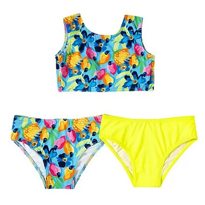 MODA PRAIA TIP TOP CONJUNTO TODDLER- CAJU - PROTEÇÃO UV50+ - MENINA