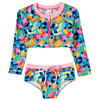 MODA PRAIA CONJUTO 2 PEÇAS TIP TOP JUVENIL - CAJU - PROTEÇÃO UV50+ - MENINA