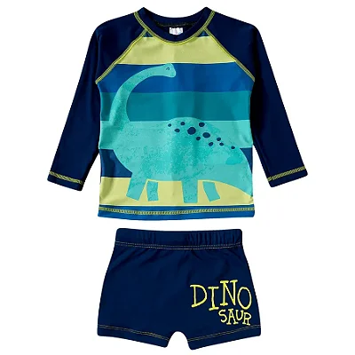 MODA PRAIA CONJUNTO 2 PEÇAS TIP TOP TODDLER - DINO - PROTEÇÃO UV50+ - MENINO