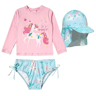 MODA PRAIA TIP TOP KIDS - UNICÓRNIO FLORAL - PROTEÇÃO UV50+ - MENINA