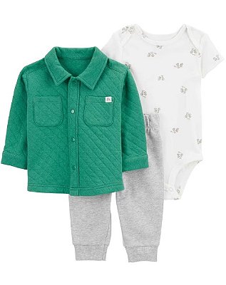 CONJUNTO 3 PEÇAS CARTER'S - TRICICLO VERDE - MENINO