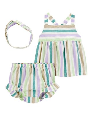 CONJUNTO VERÃO 3 PEÇAS CARTER'S - LISTRADINHO - MENINA