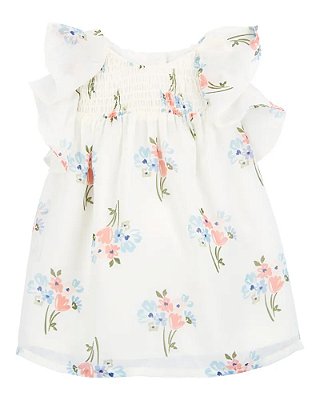 VESTIDO CARTER'S - FLORAL BRANCO - MENINA