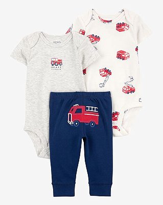 CONJUNTO 3 PEÇAS CARTER'S - BOMBEIRO - MENINO