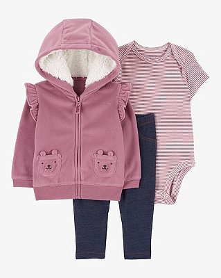 CONJUNTO 3 PEÇAS CARTER'S - URSINHO - MENINA