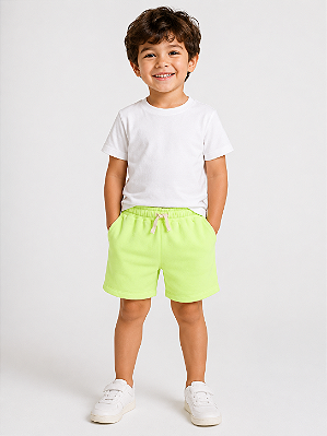 BERMUDA MOLETOM FLANELADO GAP TODDLER - AMARELO NEON - MENINO