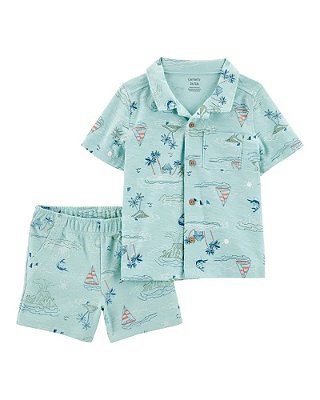 CONJUNTO VERÃO 2 PEÇAS CARTER'S - BARQUINHOS - MENINO