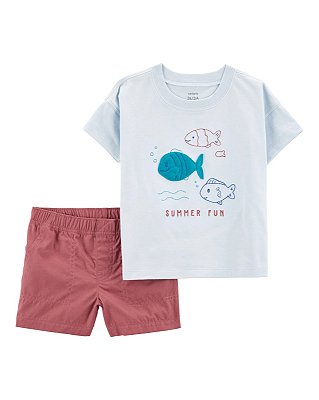 CONJUNTO VERÃO 2 PEÇAS CARTER'S - PEIXINHOS - MENINO