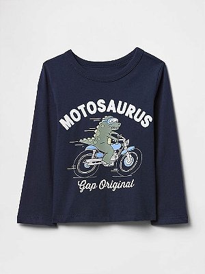 CAMISETA MANGA LONGA GAP - MOTOSAURUS - MENINO