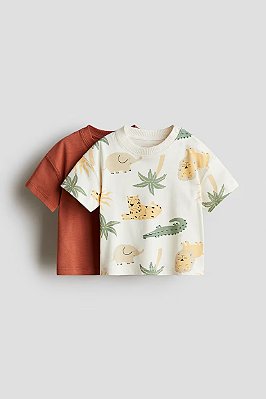 KIT 2 CAMISETAS MANGA CURTA H&M - ZOO - MENINO