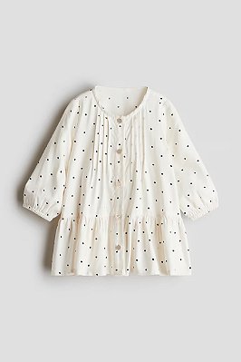 VESTIDO H&M - POÁ OFF WHITE - MENINA