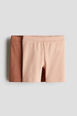 KIT 2 BERMUDAS H&M KIDS - BASIC NUDE - MENINA