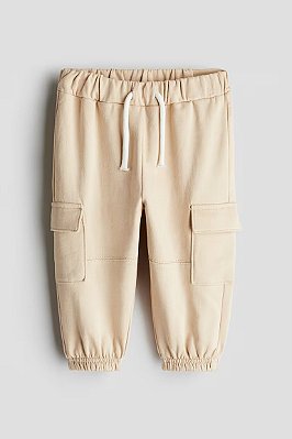 CALÇA MOLETOM FLANELADO H&M - BEGE - MENINO
